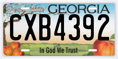 GA license plate CXB4392