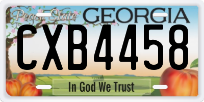 GA license plate CXB4458