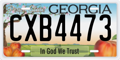 GA license plate CXB4473