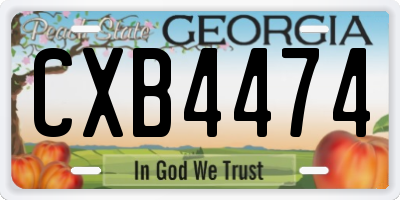 GA license plate CXB4474