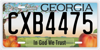 GA license plate CXB4475