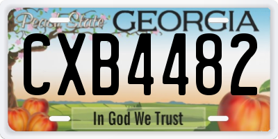 GA license plate CXB4482