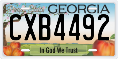 GA license plate CXB4492