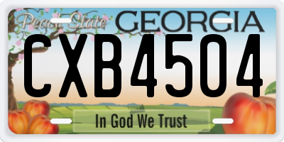 GA license plate CXB4504