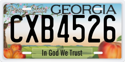 GA license plate CXB4526
