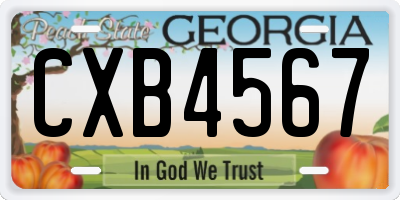 GA license plate CXB4567