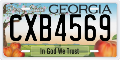 GA license plate CXB4569