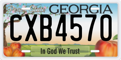 GA license plate CXB4570