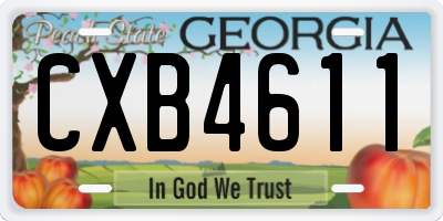 GA license plate CXB4611