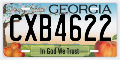 GA license plate CXB4622