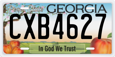GA license plate CXB4627