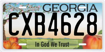 GA license plate CXB4628