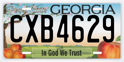 GA license plate CXB4629