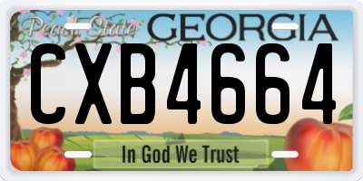 GA license plate CXB4664
