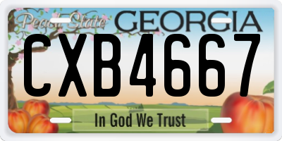 GA license plate CXB4667