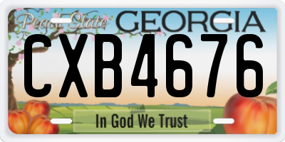 GA license plate CXB4676