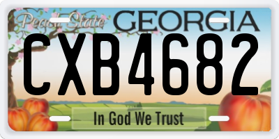 GA license plate CXB4682