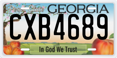 GA license plate CXB4689