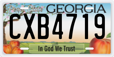 GA license plate CXB4719
