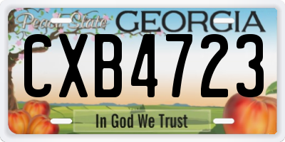 GA license plate CXB4723