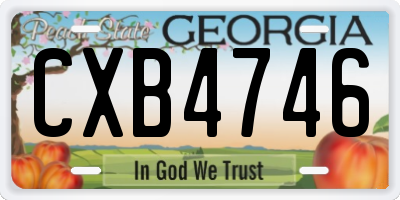 GA license plate CXB4746
