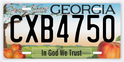 GA license plate CXB4750