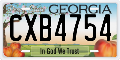 GA license plate CXB4754