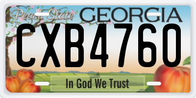 GA license plate CXB4760