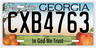 GA license plate CXB4763
