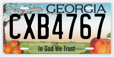 GA license plate CXB4767