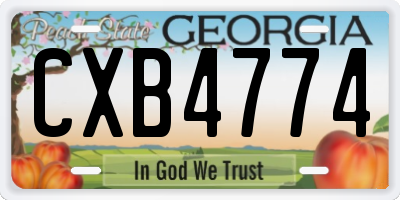 GA license plate CXB4774