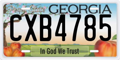 GA license plate CXB4785
