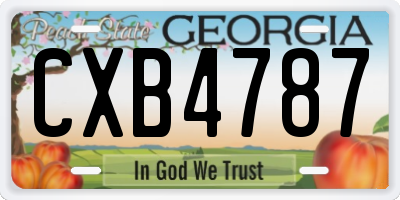 GA license plate CXB4787