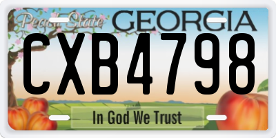 GA license plate CXB4798