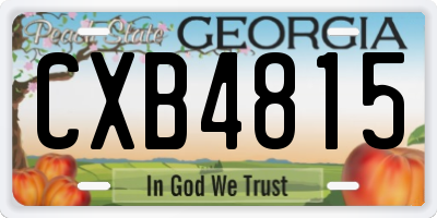 GA license plate CXB4815