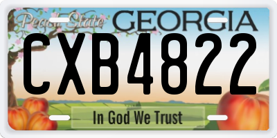 GA license plate CXB4822