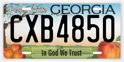 GA license plate CXB4850