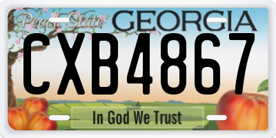 GA license plate CXB4867
