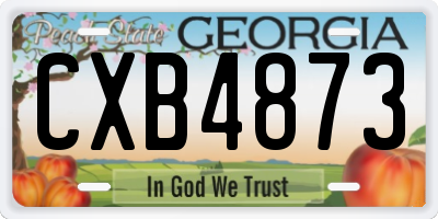 GA license plate CXB4873