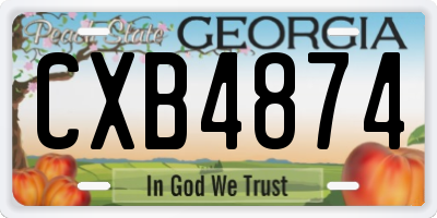 GA license plate CXB4874