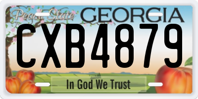 GA license plate CXB4879