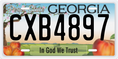 GA license plate CXB4897