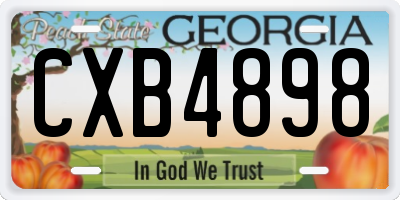 GA license plate CXB4898