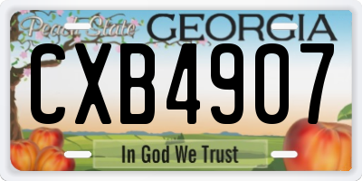 GA license plate CXB4907