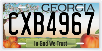GA license plate CXB4967