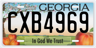 GA license plate CXB4969