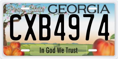 GA license plate CXB4974