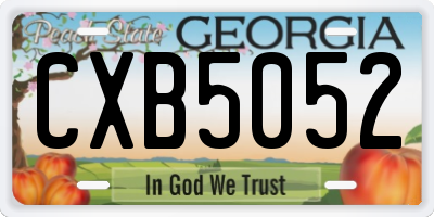GA license plate CXB5052