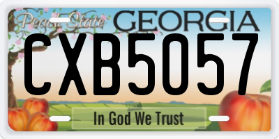 GA license plate CXB5057