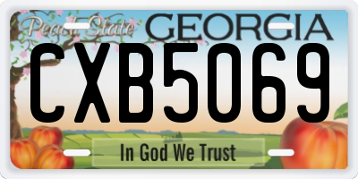 GA license plate CXB5069